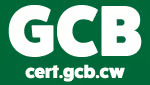 GCB logo with the text “cert.gcb.cw” on a green background